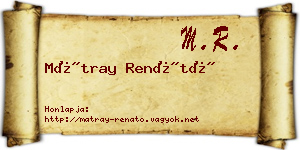 Mátray Renátó névjegykártya
